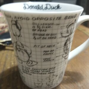 Disney Sketch Book Diagram Donald Duck Mug